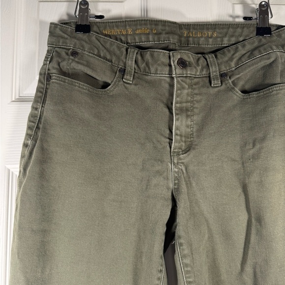 Talbots Heritage Ankle Straight Olive Green Denim Pants Size 6 Womens - Picture 2 of 9